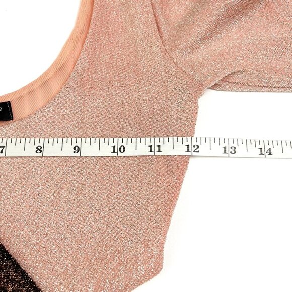 NEW Naked Wardrobe Dress Womens Size XS Brown Pink Cutout Long Sleeve Side Slit - Picture 9 of 16